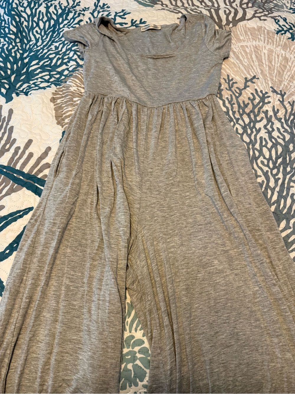 Everyday Grey Short-Sleeve Jumpsuit